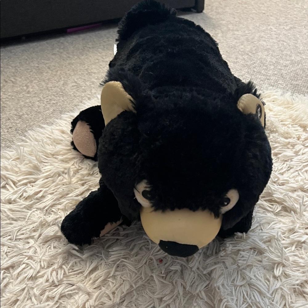 Zoobie Pets Black Bear - Stuffed Animal, Blanket & Pillow In One